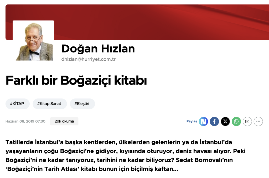 Doğan Hızlan’ın kaleminden farklı bir Boğaziçi kitabı